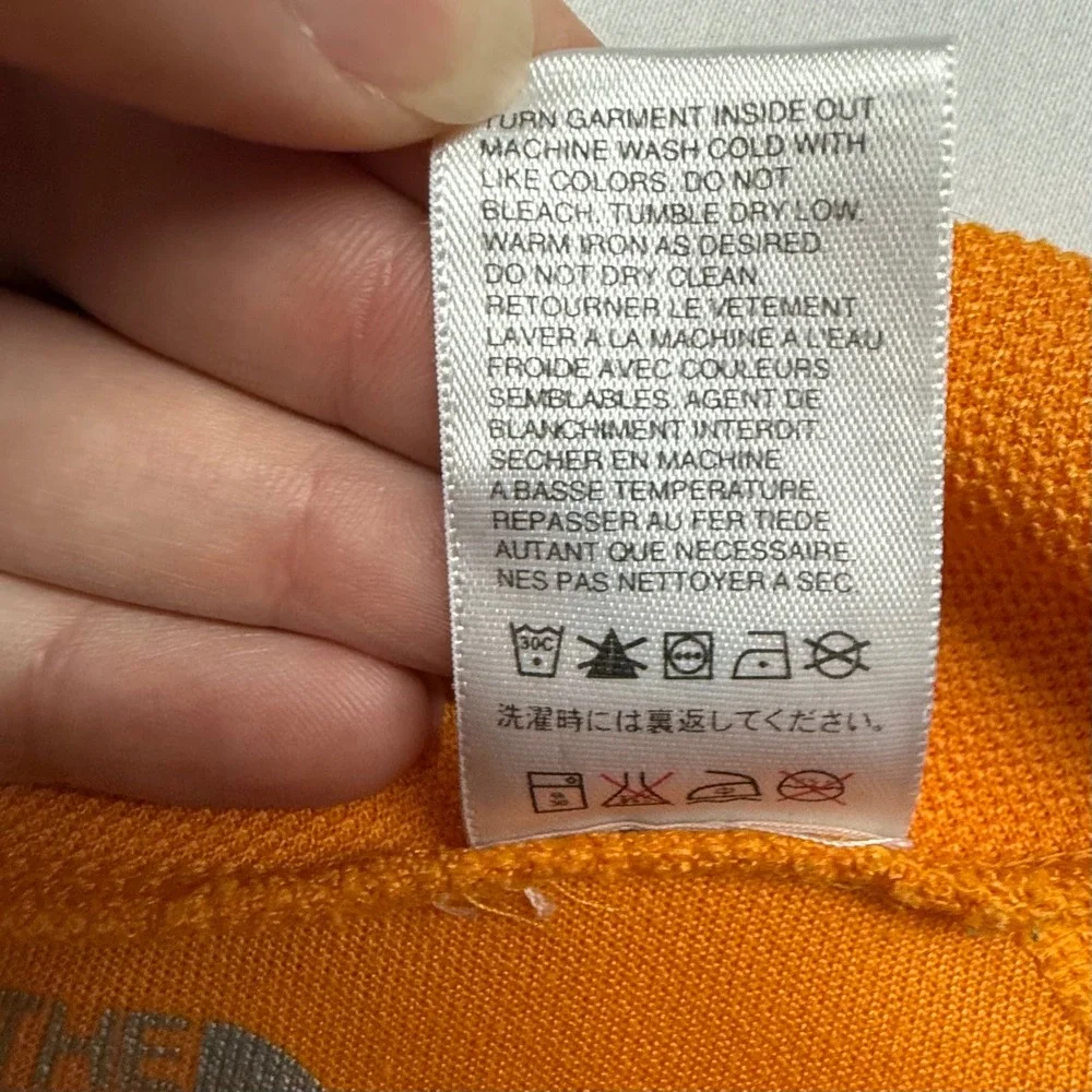 Vintage The North Face Polartec Pullover Men L Orange 1/4 Zip Made USA